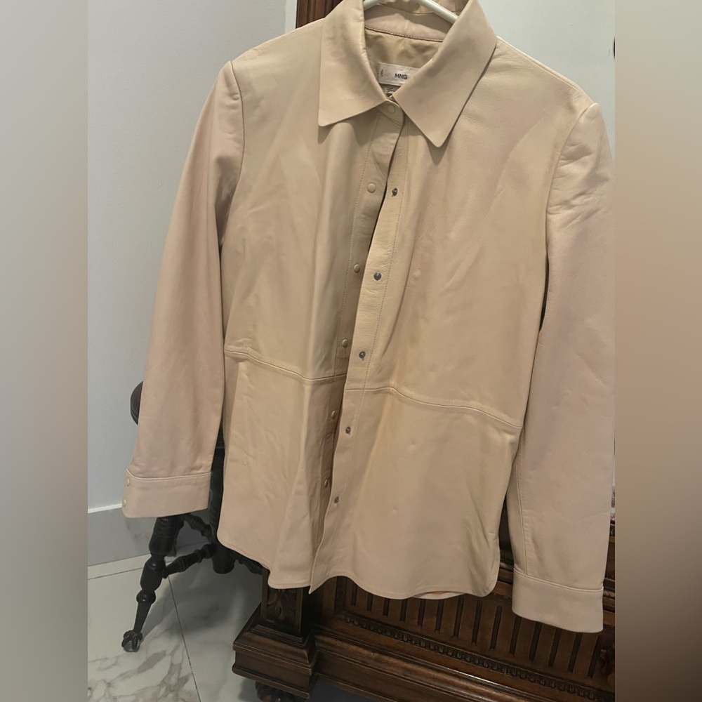 Mango leather shirt